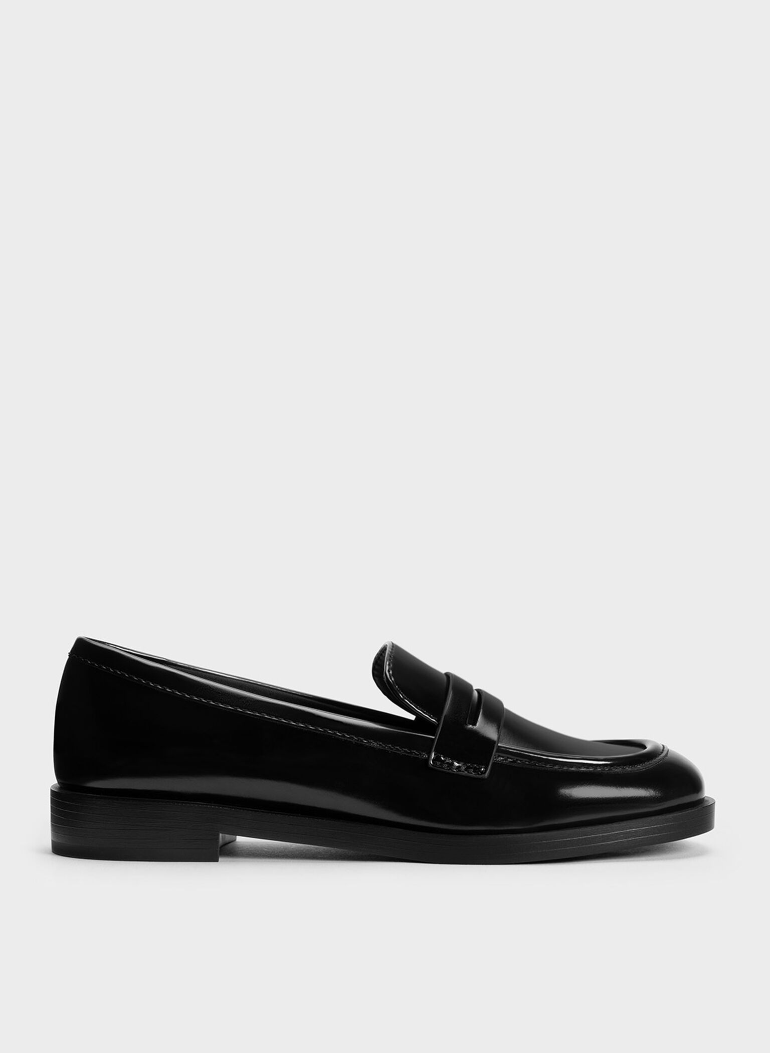 Black Boxed Gretel Penny Loafers - CHARLES & KEITH PH