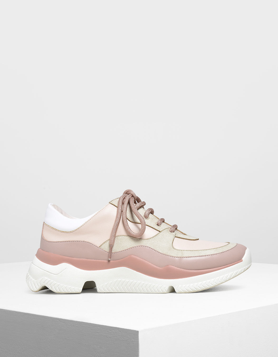 pink chunky sneakers
