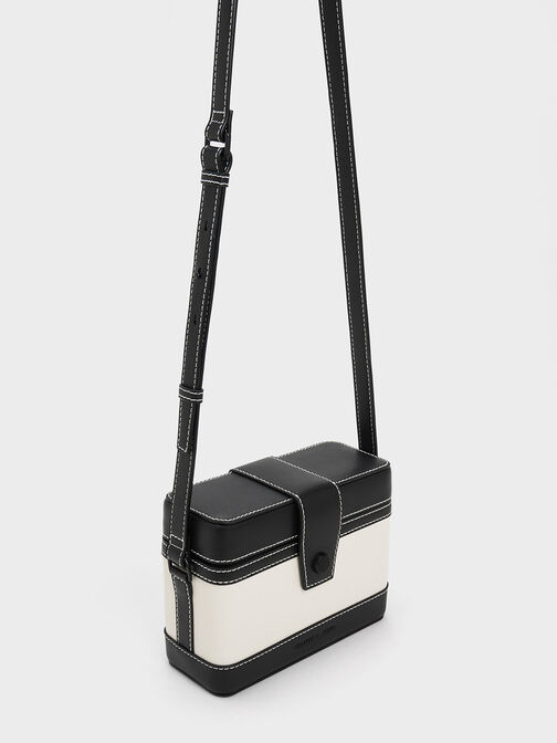 Bronte Contrast-Trim Boxy Crossbody Bag, Multi, hi-res