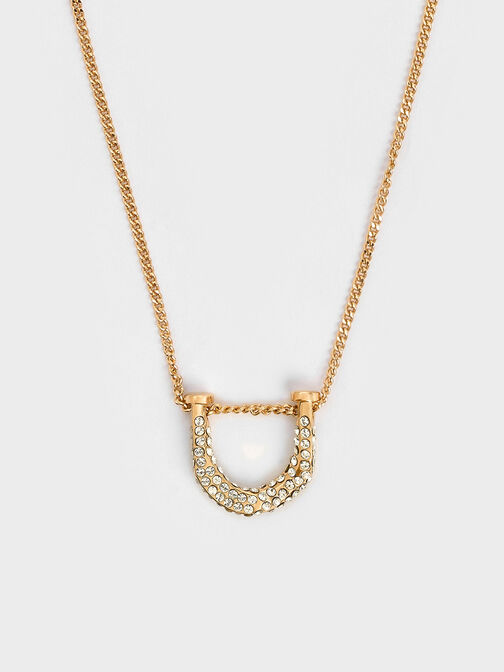 Gabine Swarovski Crystal Necklace, Gold, hi-res