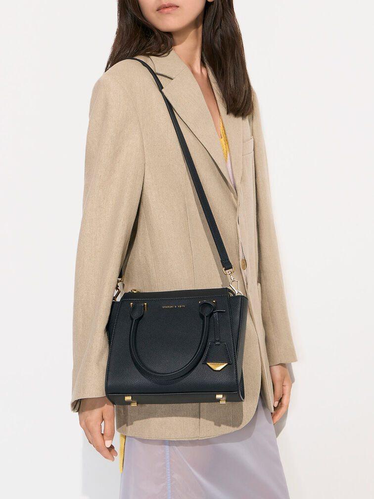 Trapeze Tote Bag, Black, hi-res