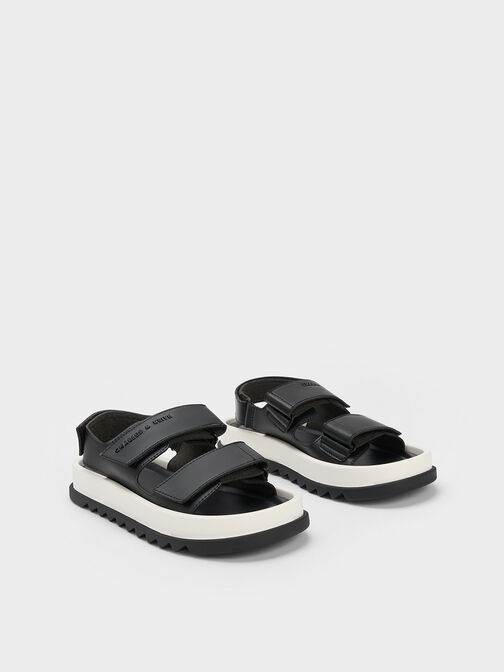 Buckled Sports Sandals, Black, hi-res