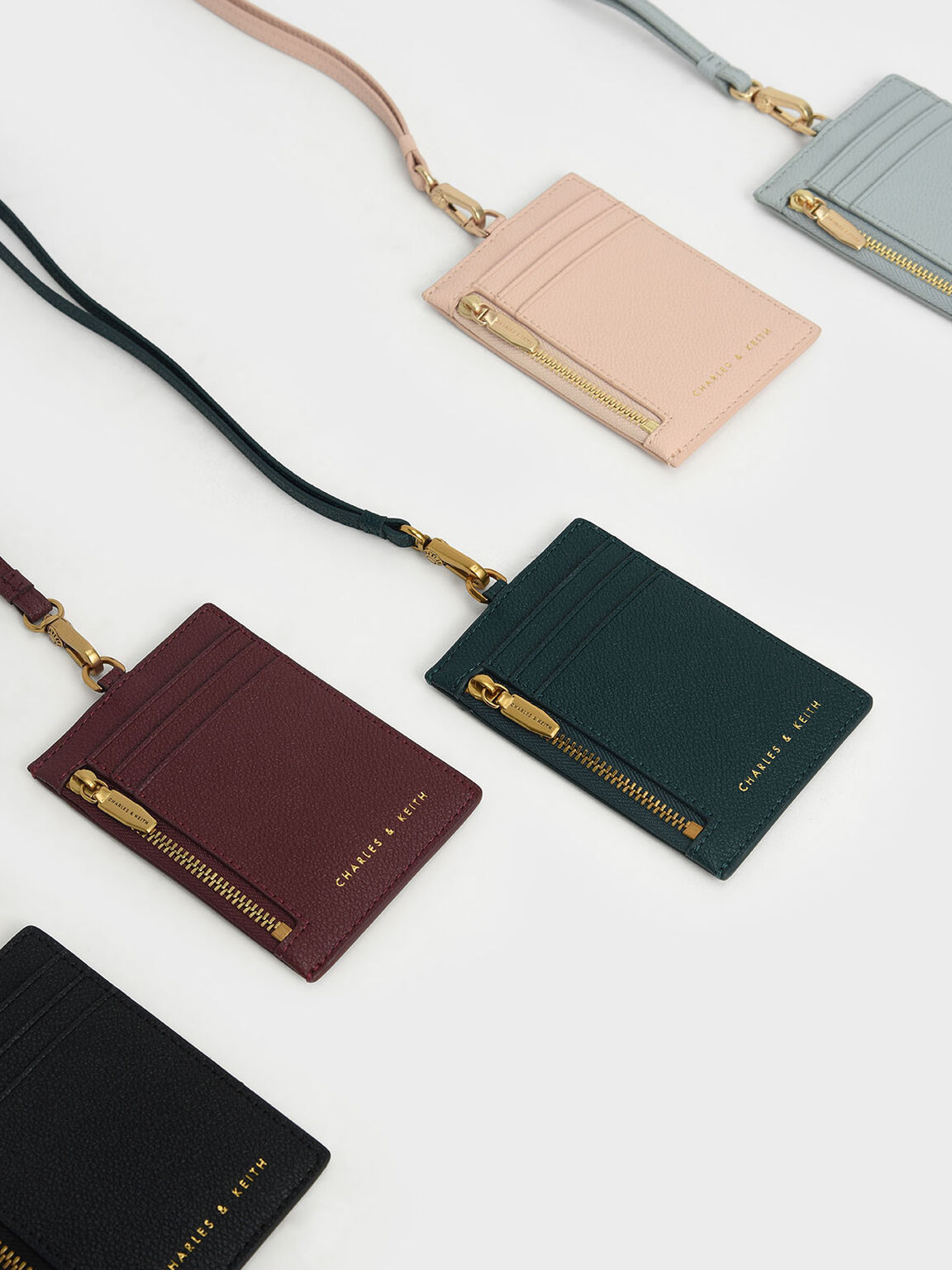 Side Zip Card Holder, Burgundy, hi-res