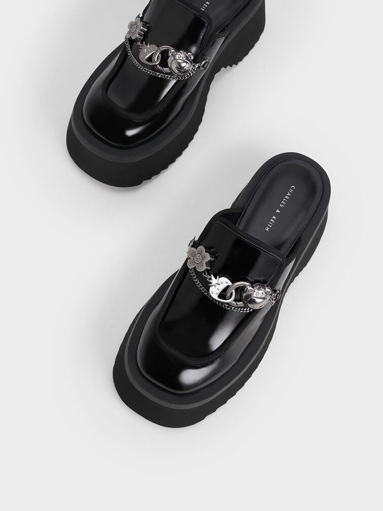 Lotso Embellished Platform Mules, Black, hi-res