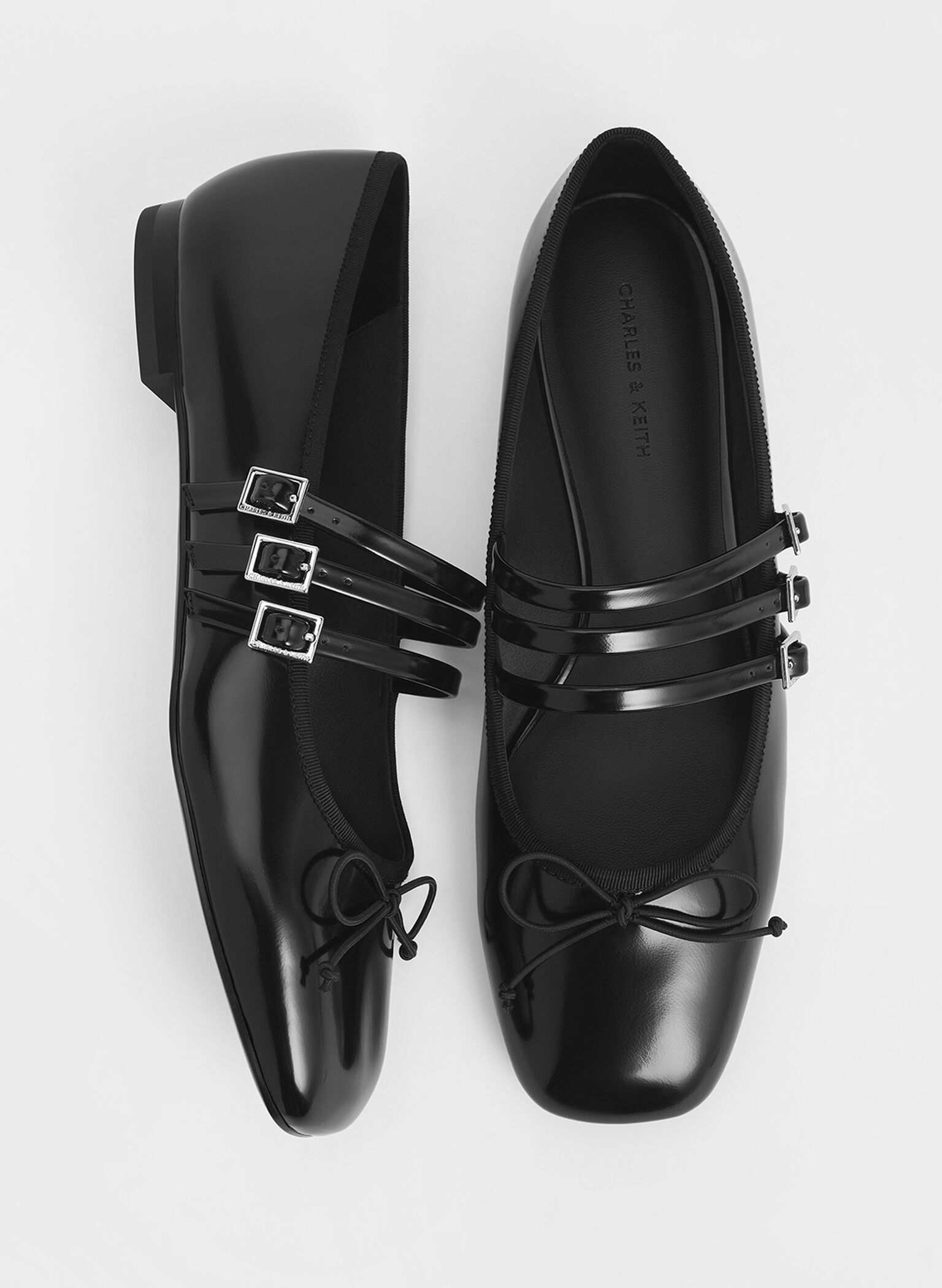 Triple-Strap Mary Janes, Black Box, hi-res