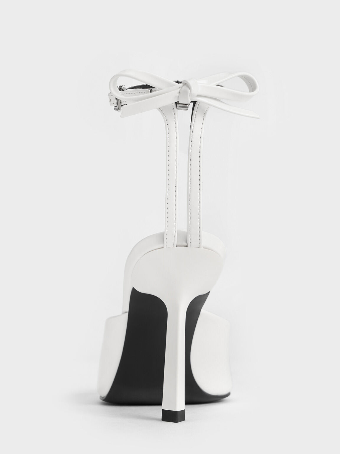 White high heels with bow cheap