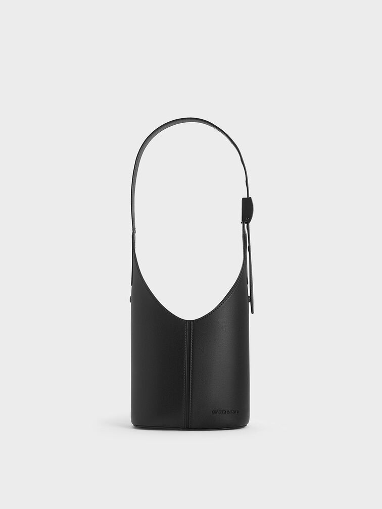 Aesther Ekme Demi Lune Asymmetric Bucket Bag in Black
