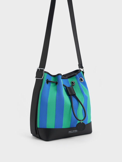 Striped Bucket Bag, Multi, hi-res