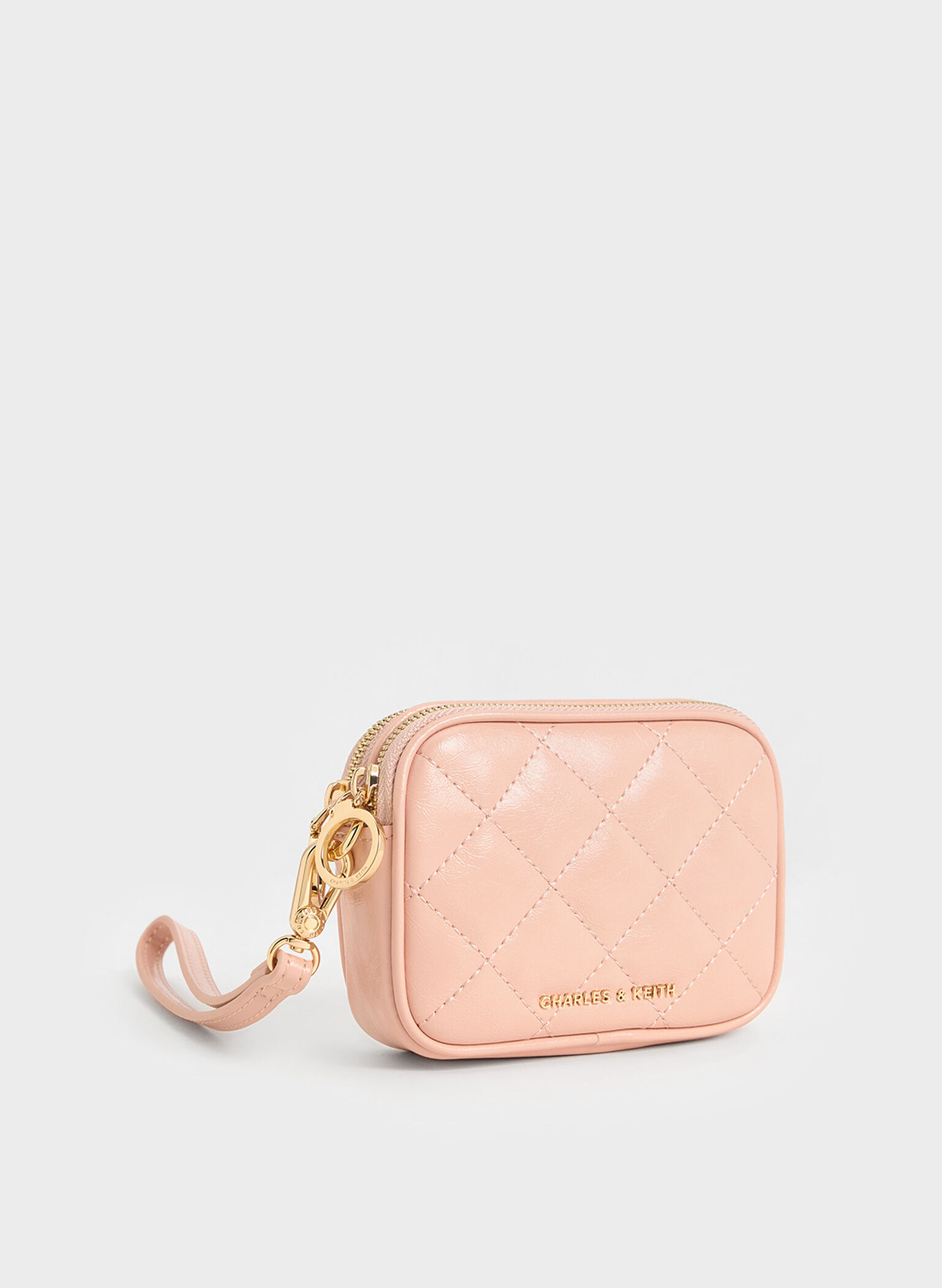 Apfra Quilted Wristlet Pouch, Pink, hi-res