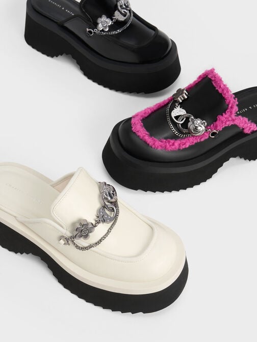 Lotso Embellished Platform Mules, Chalk, hi-res