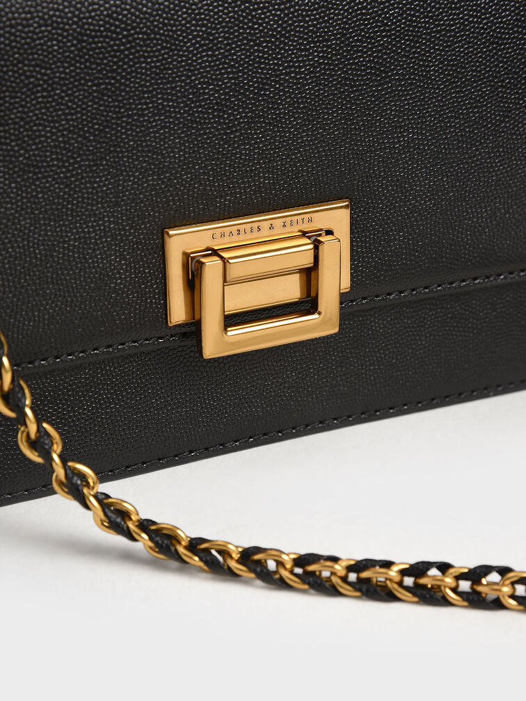 Black Chain Strap Evening Bag - CHARLES & KEITH SG