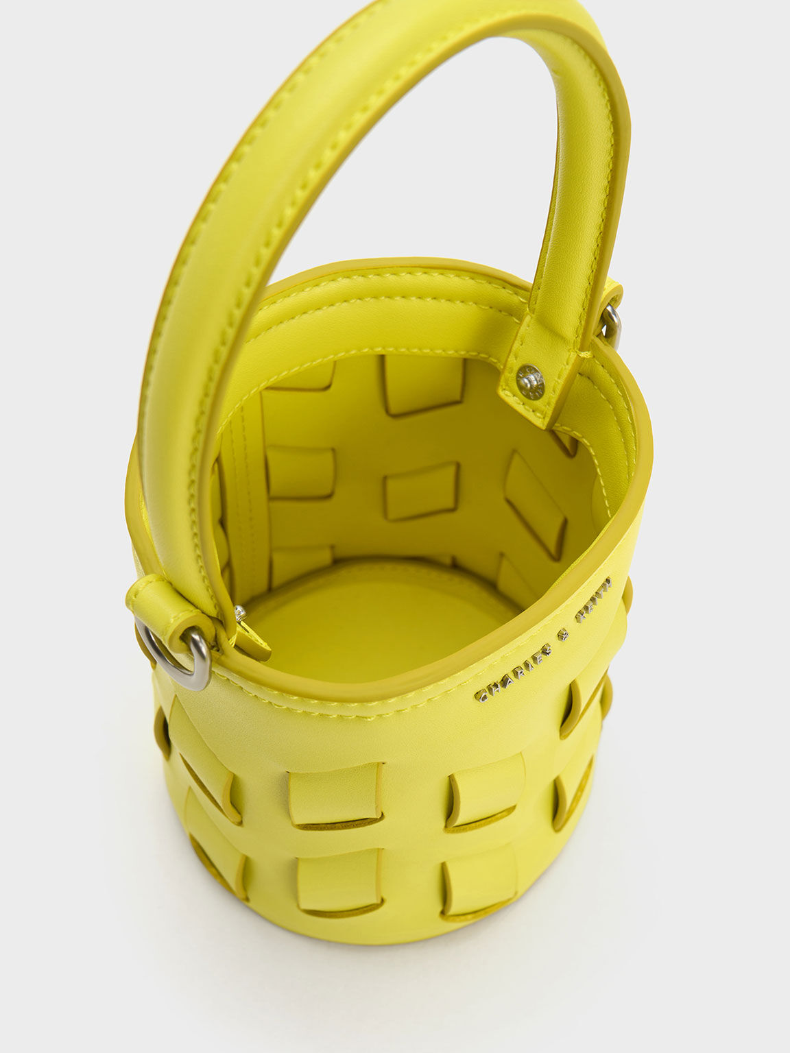Canvas Panelled Bucket Bag, Yellow, hi-res