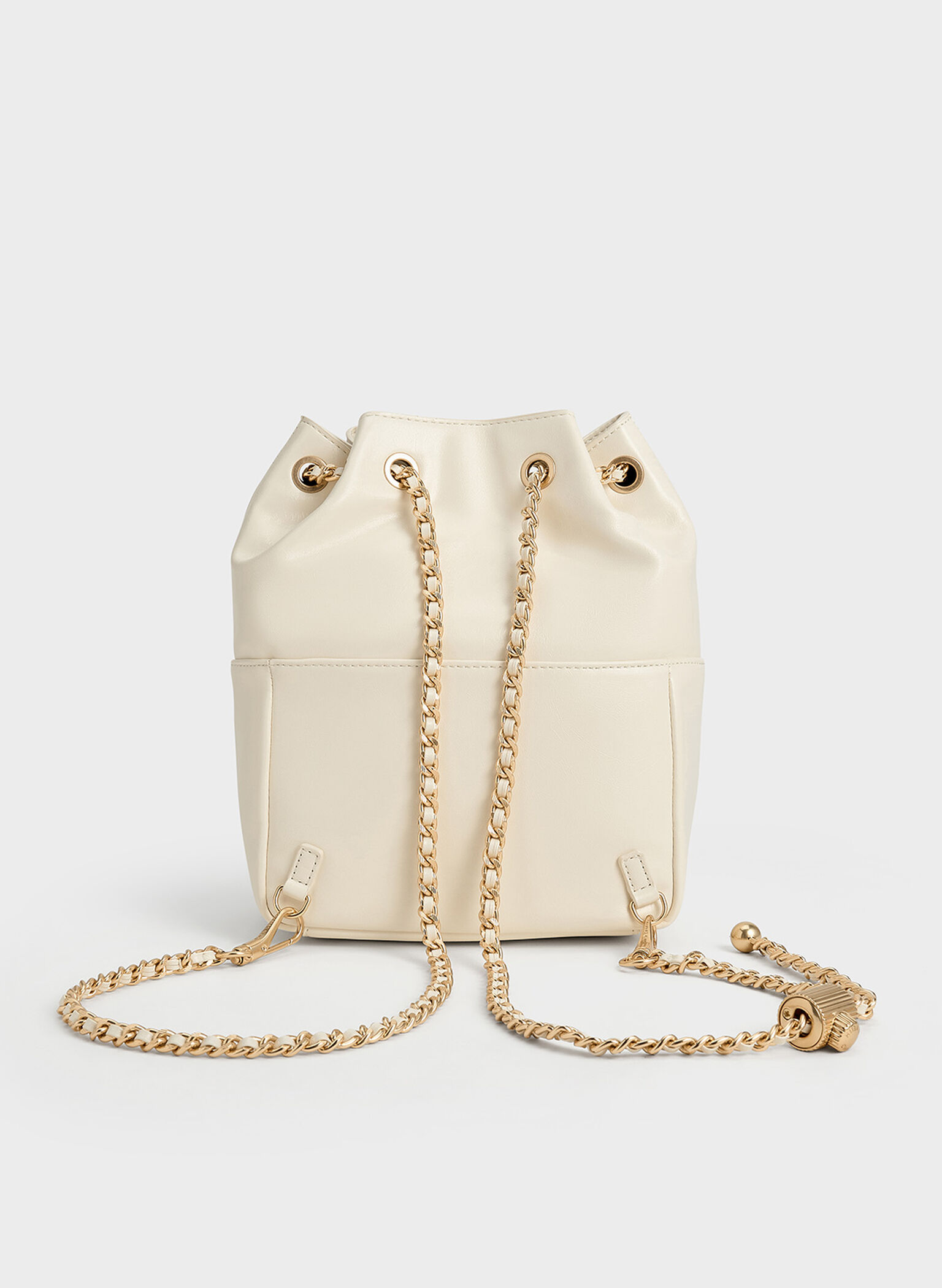 Donna Crinkle-Effect Backpack, Cream, hi-res