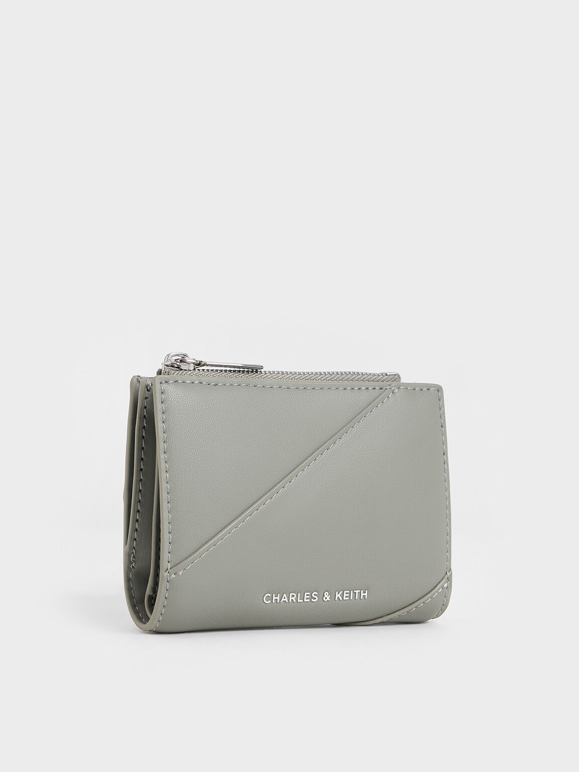 Trin Stitch Trim Wallet Grey