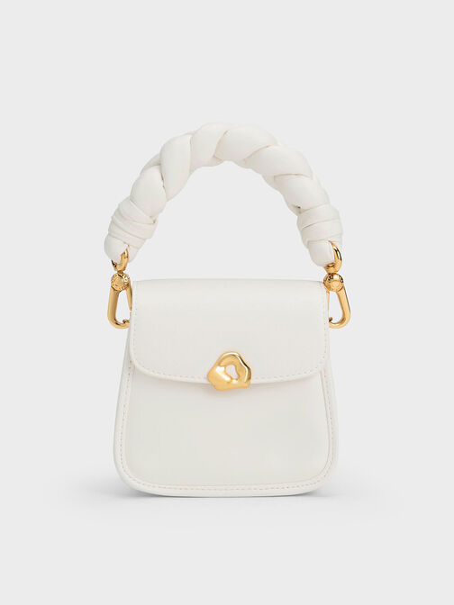 Moira Braided Handle Pouch, White, hi-res