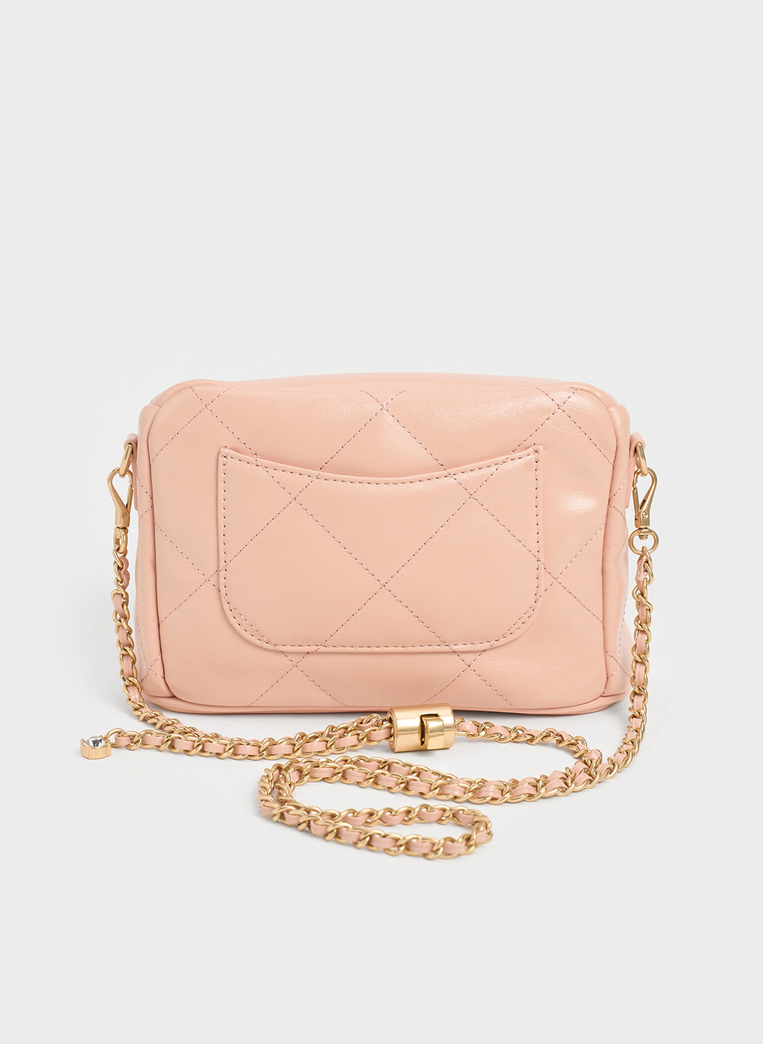 Bolso bandolera acolchado Apfra, Rosa, hi-res