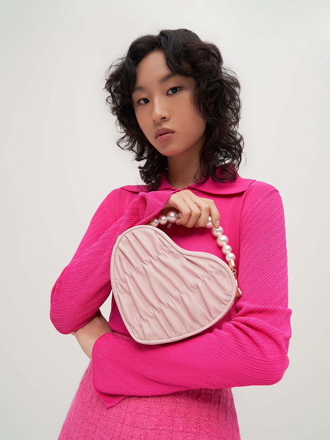 Charles and keith cheap heart shaped bag