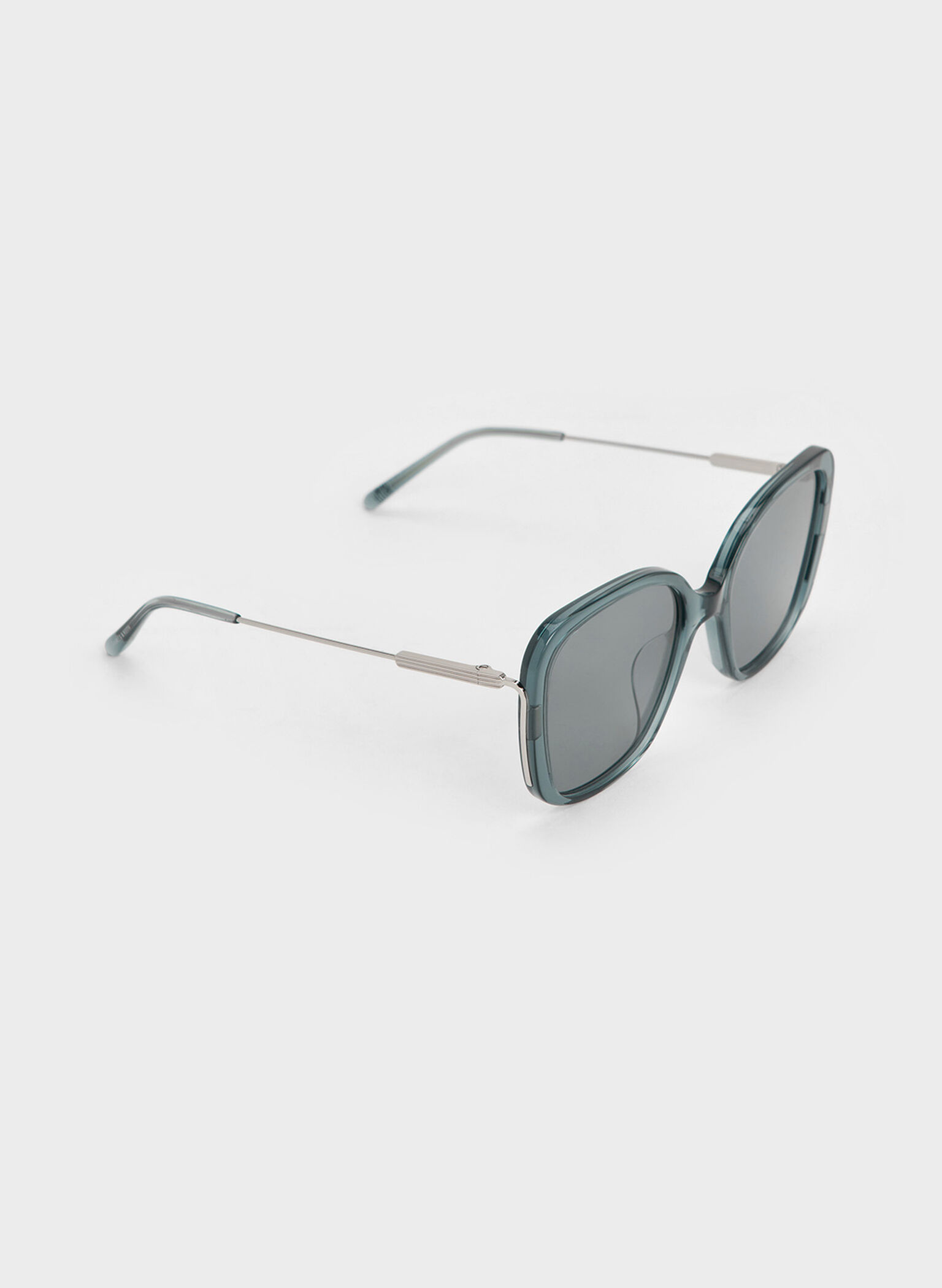 Renee Recycled Acetate Butterfly Sunglasses, Teal, hi-res