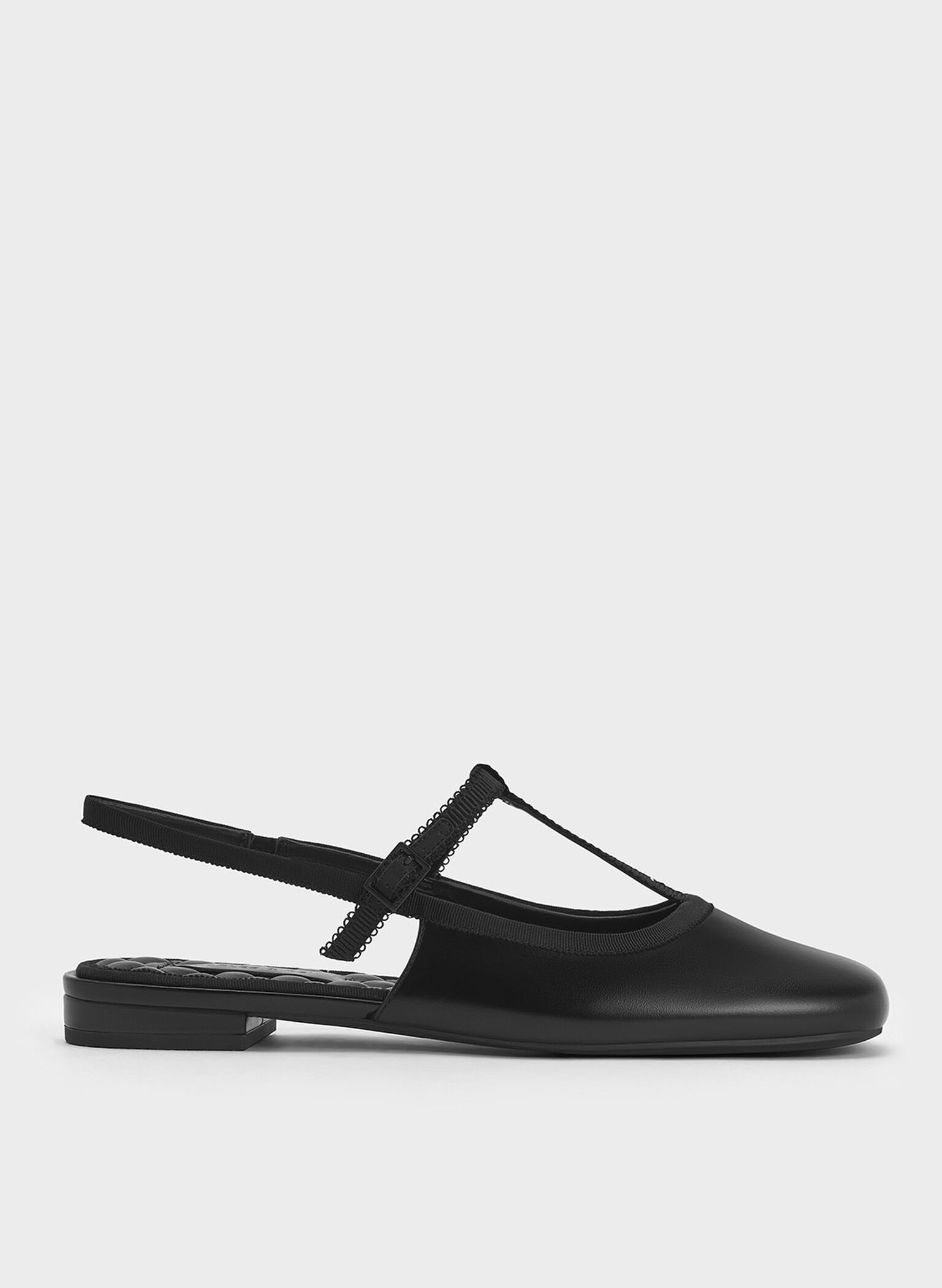 T-Bar Mary Jane Slingback Flats, Black, hi-res