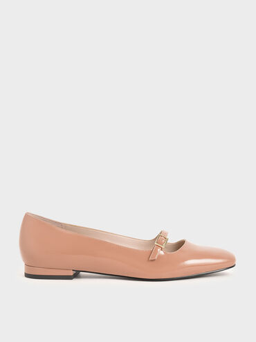 Patent Mary Jane Flats, Nude, hi-res