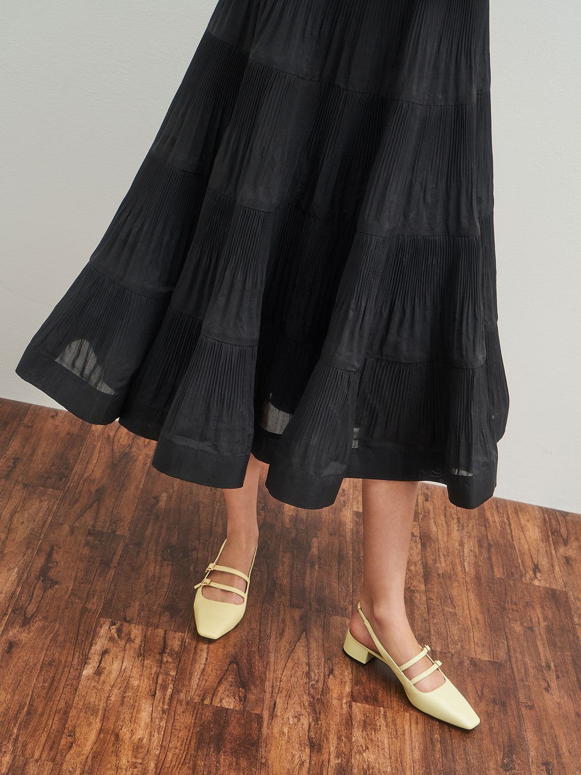 Slingback Mary Janes, Yellow, hi-res