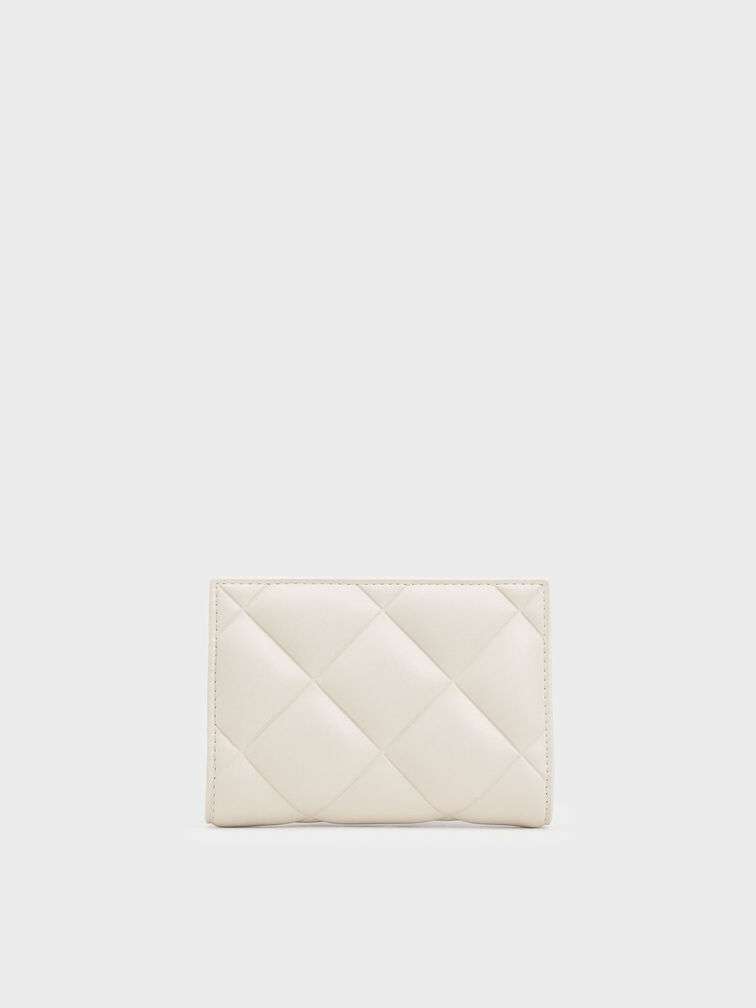 Gemma Quilted Card Holder, Cream, hi-res