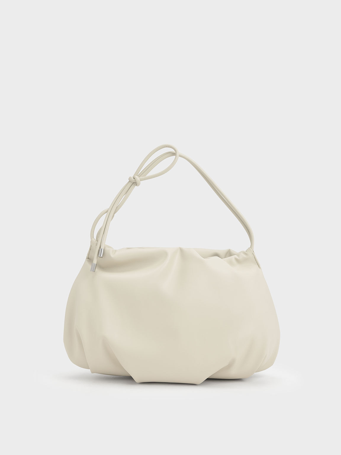 Knotted Handle Hobo Bag, Chalk, hi-res