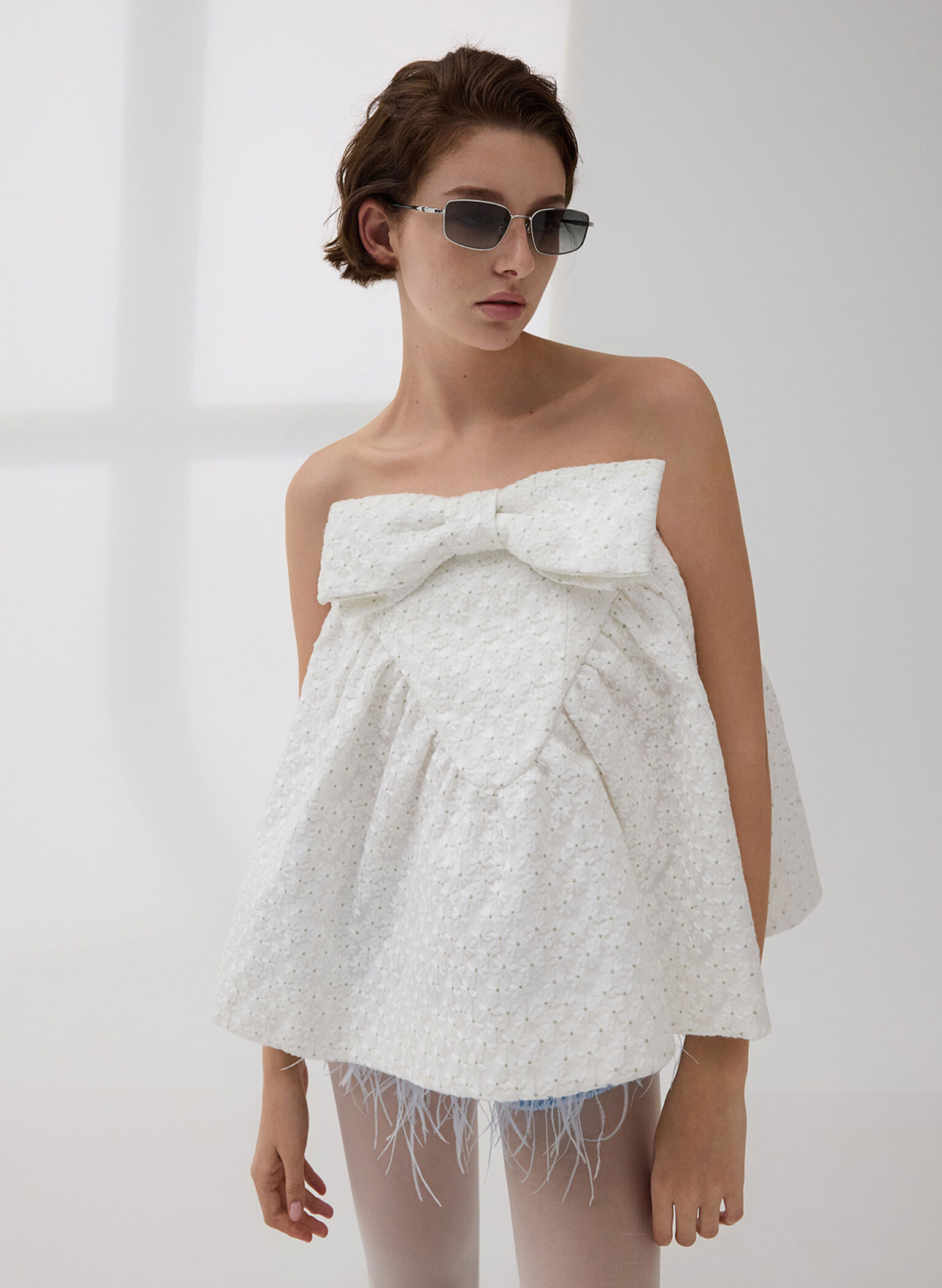 Inara Metallic-Rim Sunglasses, Silver, hi-res