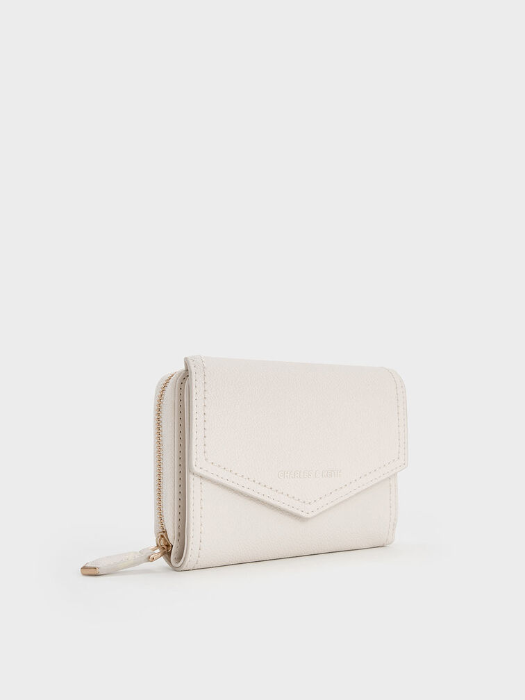 Stitch Trim Envelope Wallet, Cream, hi-res