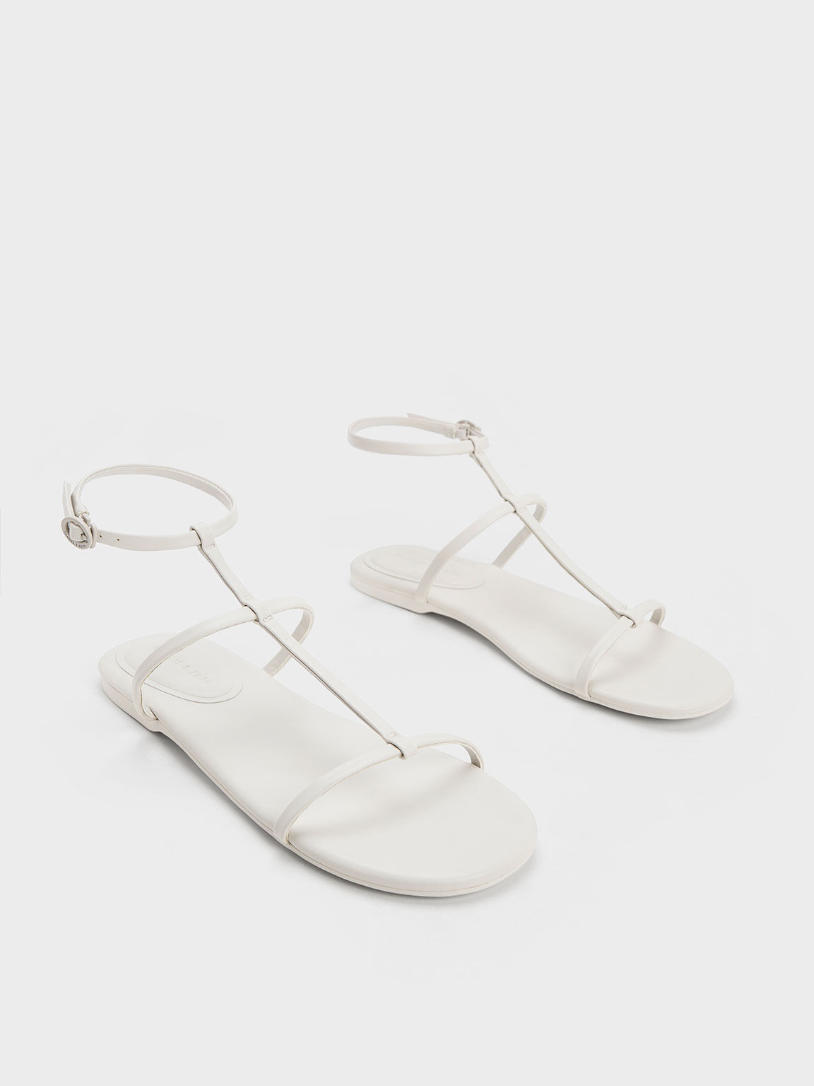 White t new arrivals strap sandals flat