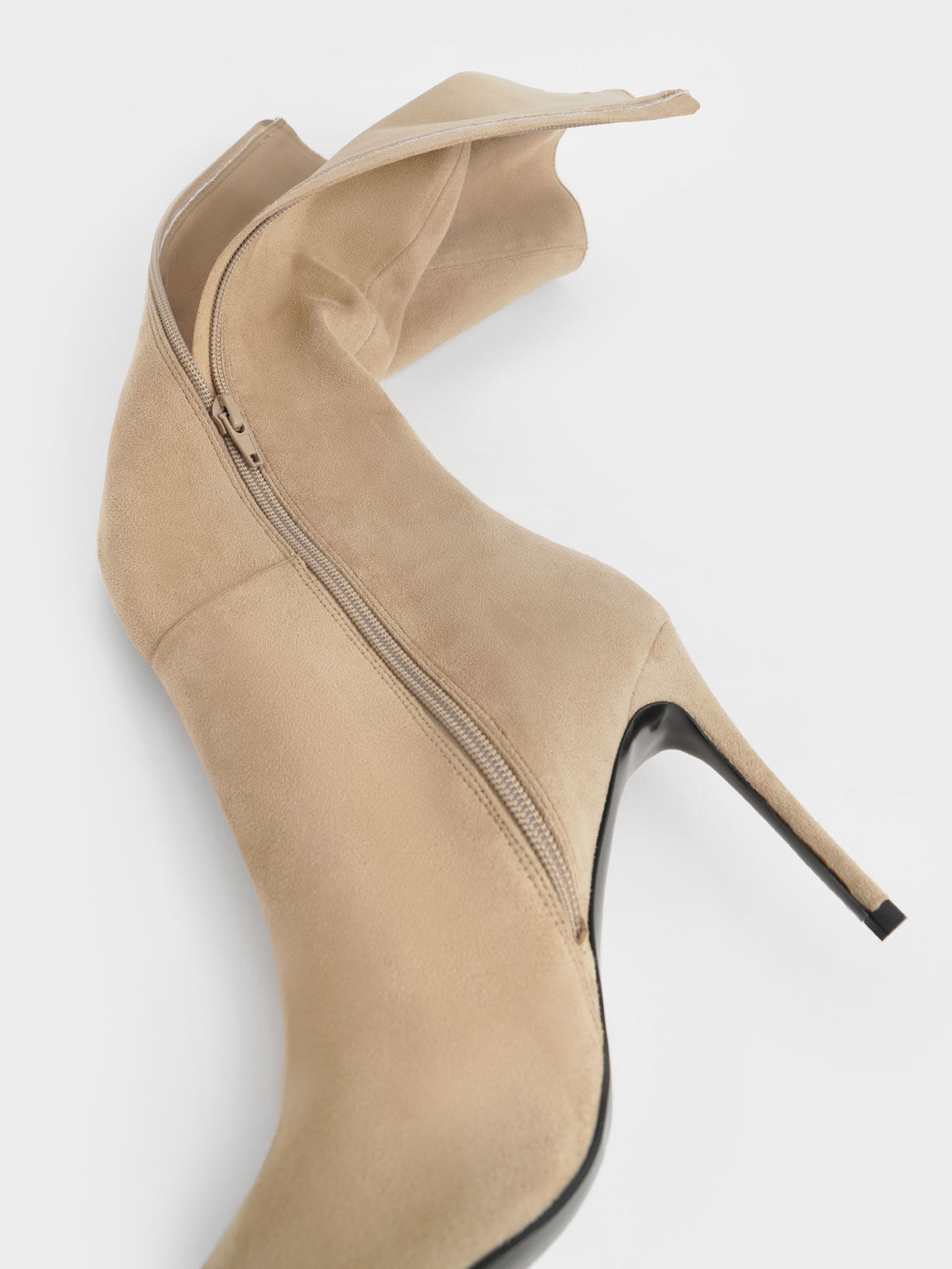 Beige stiletto boots top