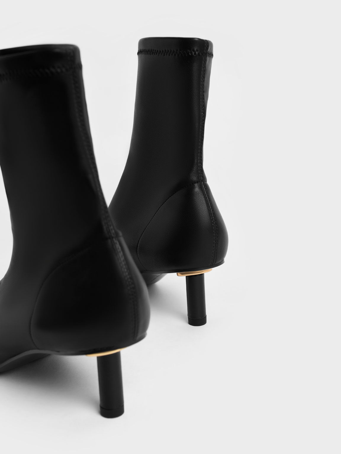 Cylindrical Heel Ankle Boots, Black, hi-res