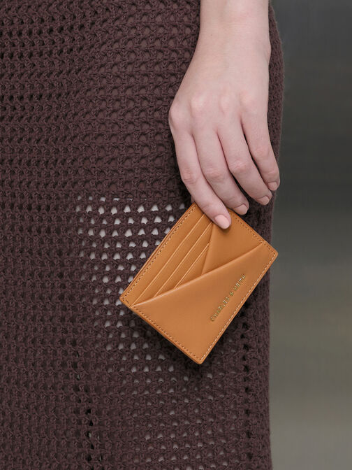 Midori Geometric Card Holder, Toffee, hi-res
