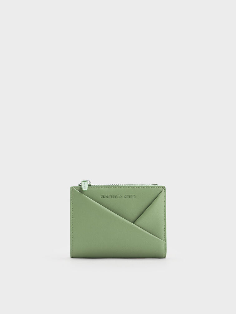 Green Midori Geometric Top-Zip Wallet - CHARLES & KEITH US