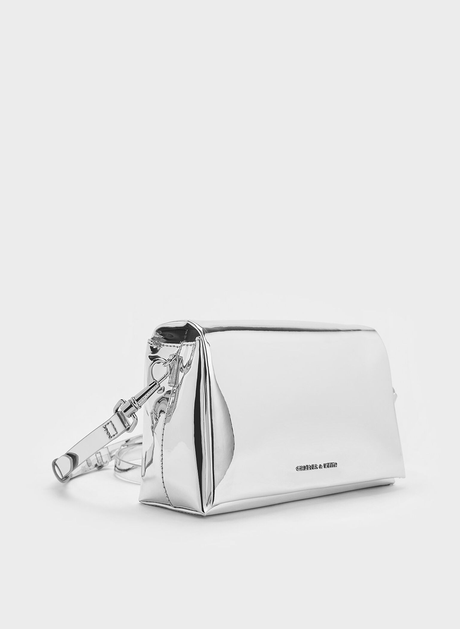 Matina Metallic Crossbody Bag, Silver, hi-res