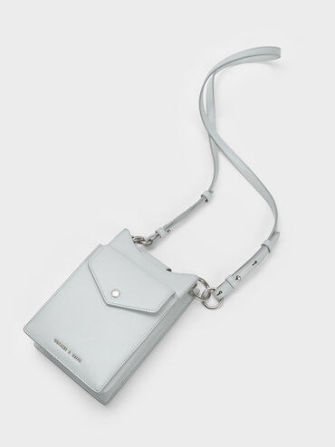 Winslet 壓釦手機包, 淺灰色, hi-res