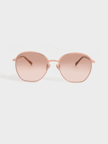 Braided Butterfly Sunglasses, Oro rosa, hi-res