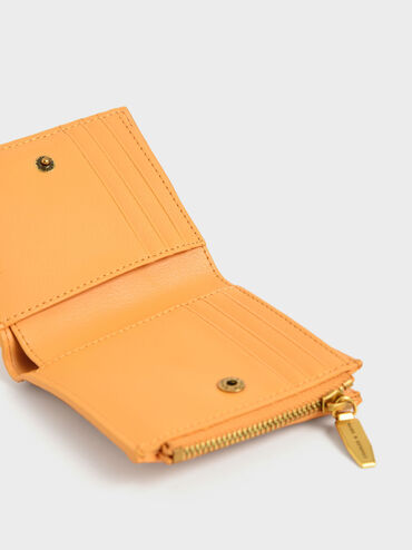 Thea Ruched Short Wallet, Mustard, hi-res