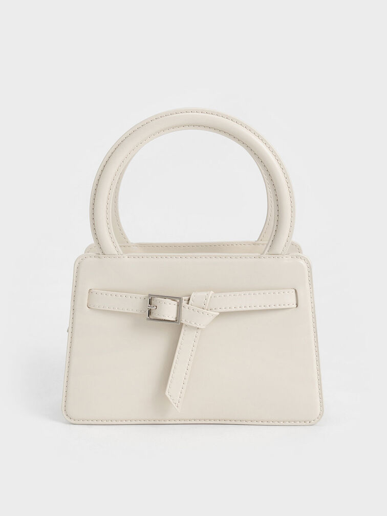 Belted Top Handle Bag, Chalk, hi-res
