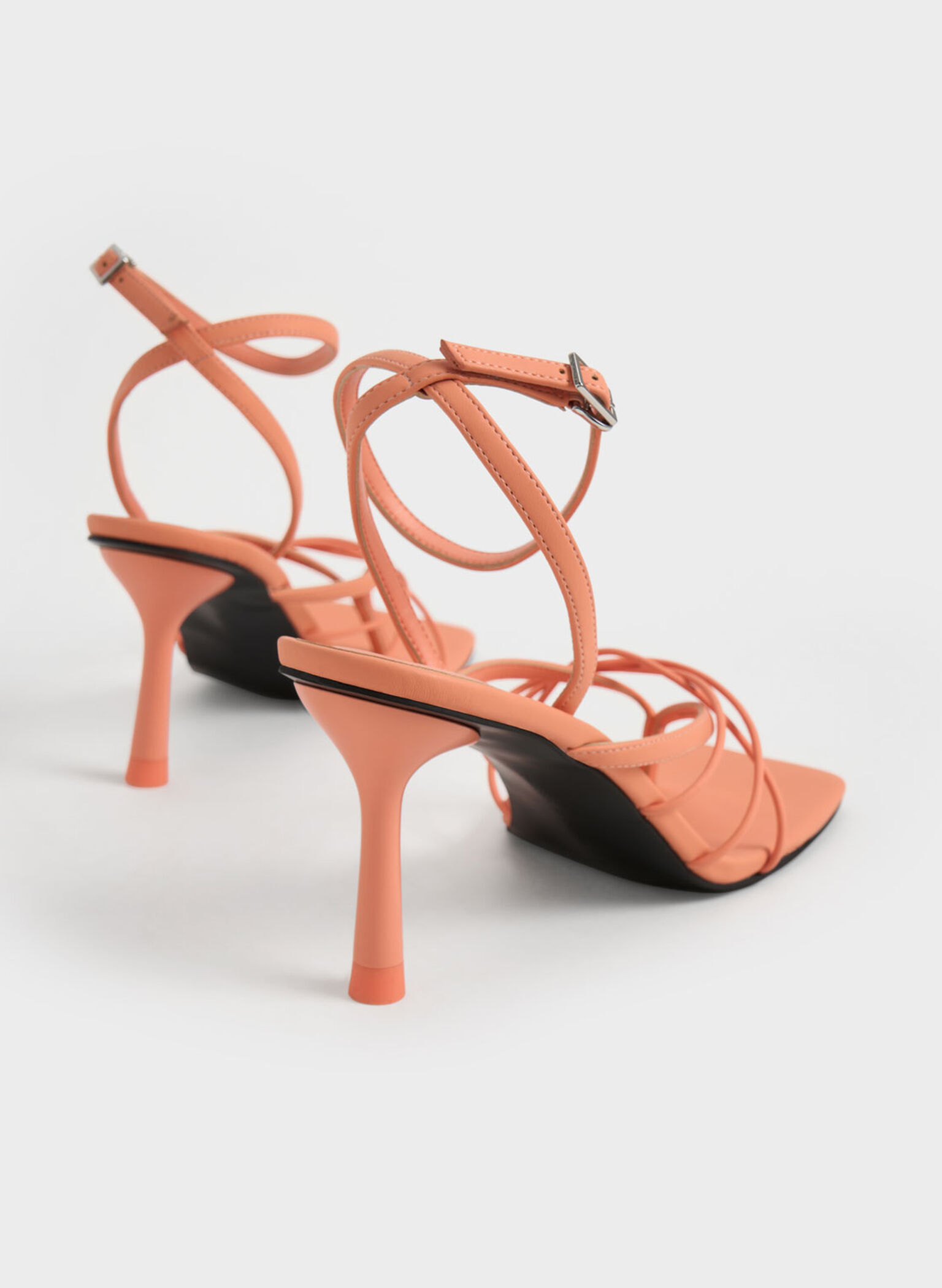 Ankle Strap Thong Sandals, Peach, hi-res