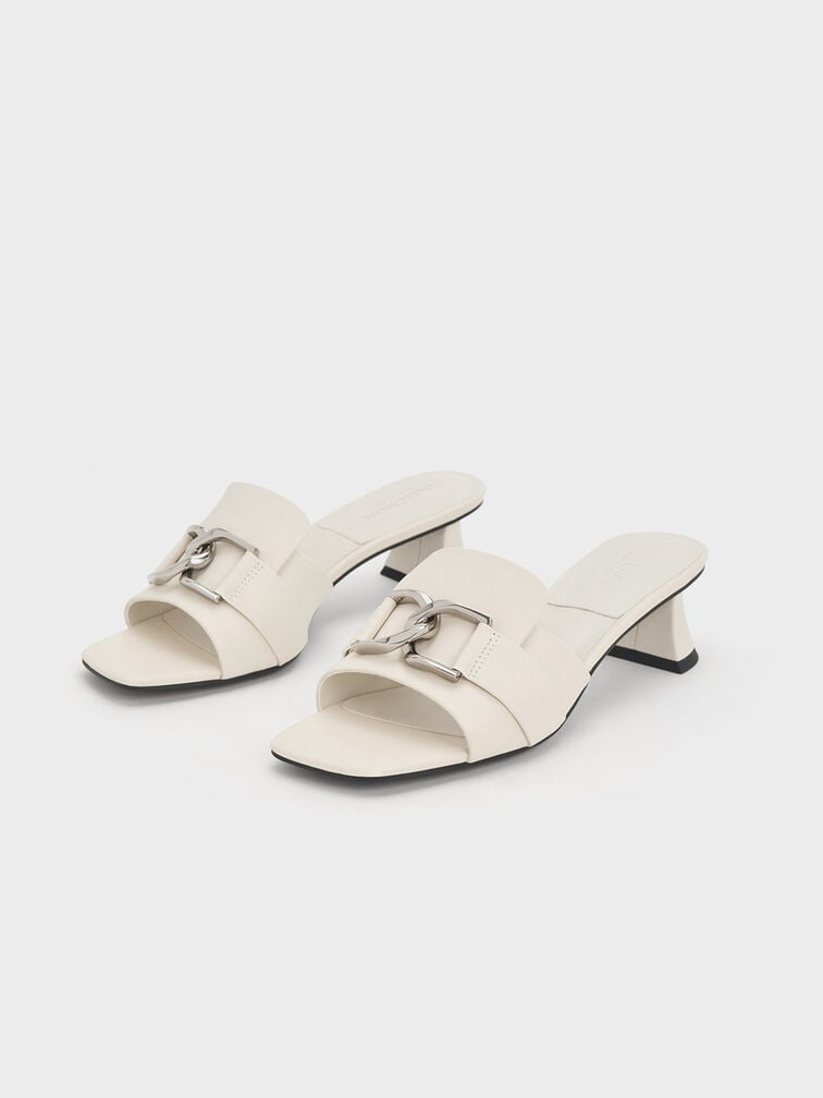 Gabine Leather Heeled Mules, Chalk, hi-res