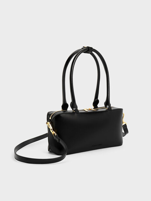 Bolso tote alargado Wisteria, Negro, hi-res