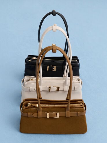 Jody 麂皮肩背包, 暖紅棕, hi-res