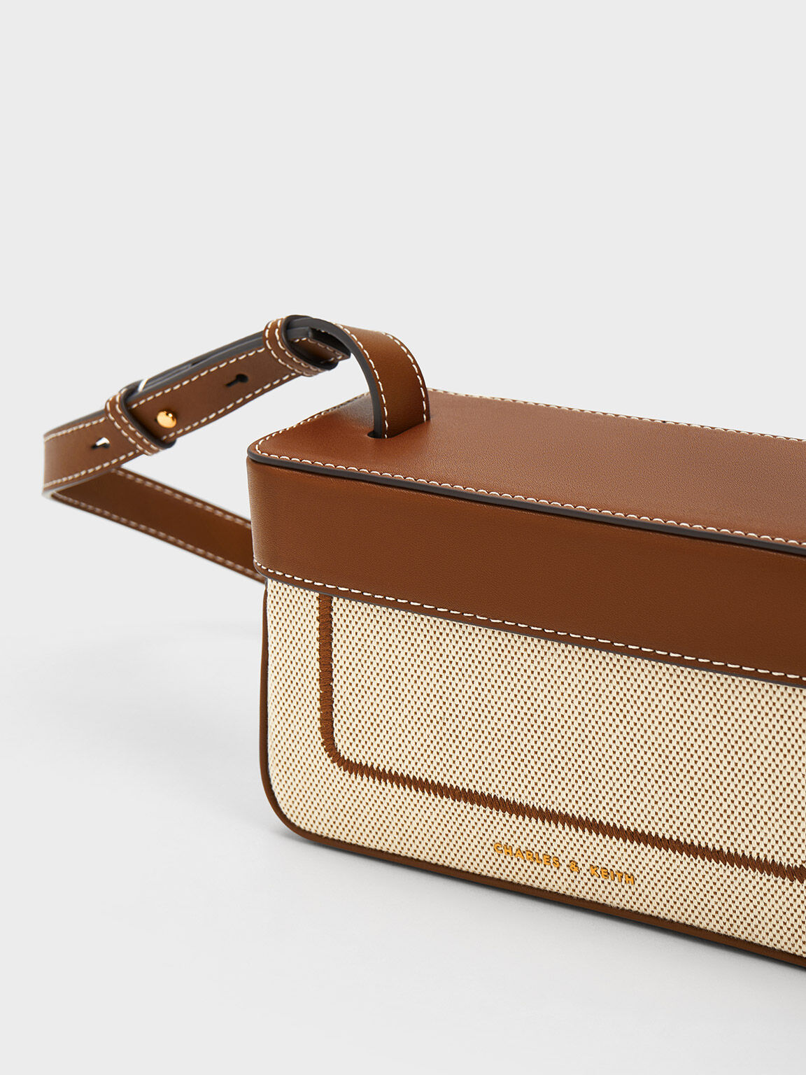 Astra Canvas Contrast Trim Boxy Bag, Chocolate, hi-res