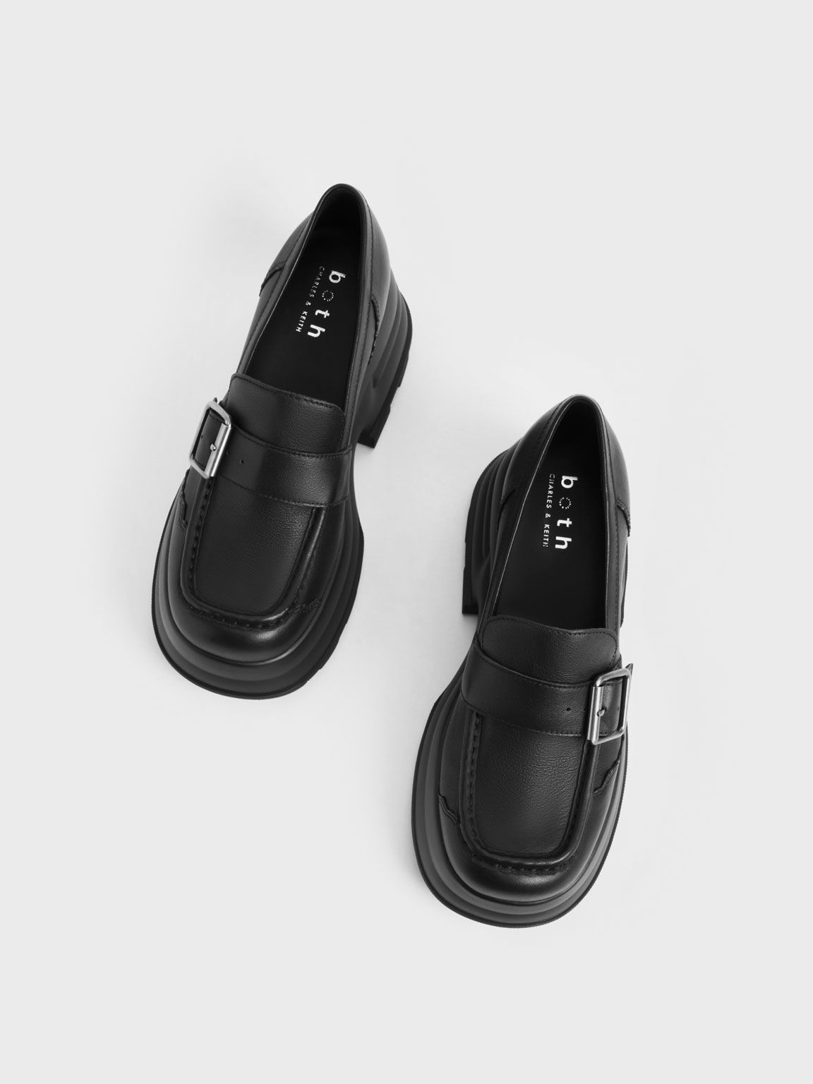 Jules Platform Buckled Loafers, Black, hi-res