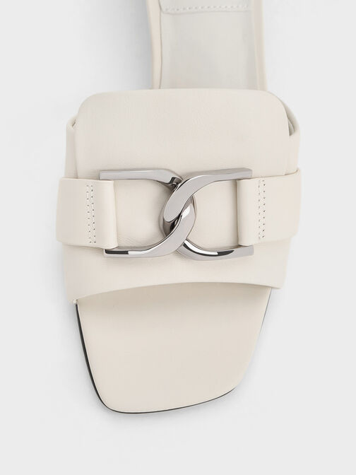 Gabine Leather Heeled Mules, Chalk, hi-res