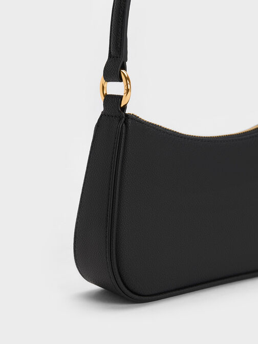 Alcott Scarf Chain-Link Shoulder Bag, Black, hi-res
