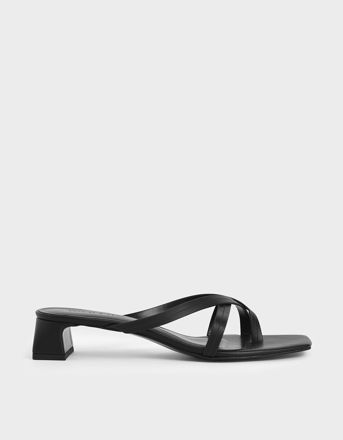 black toe loop sandals