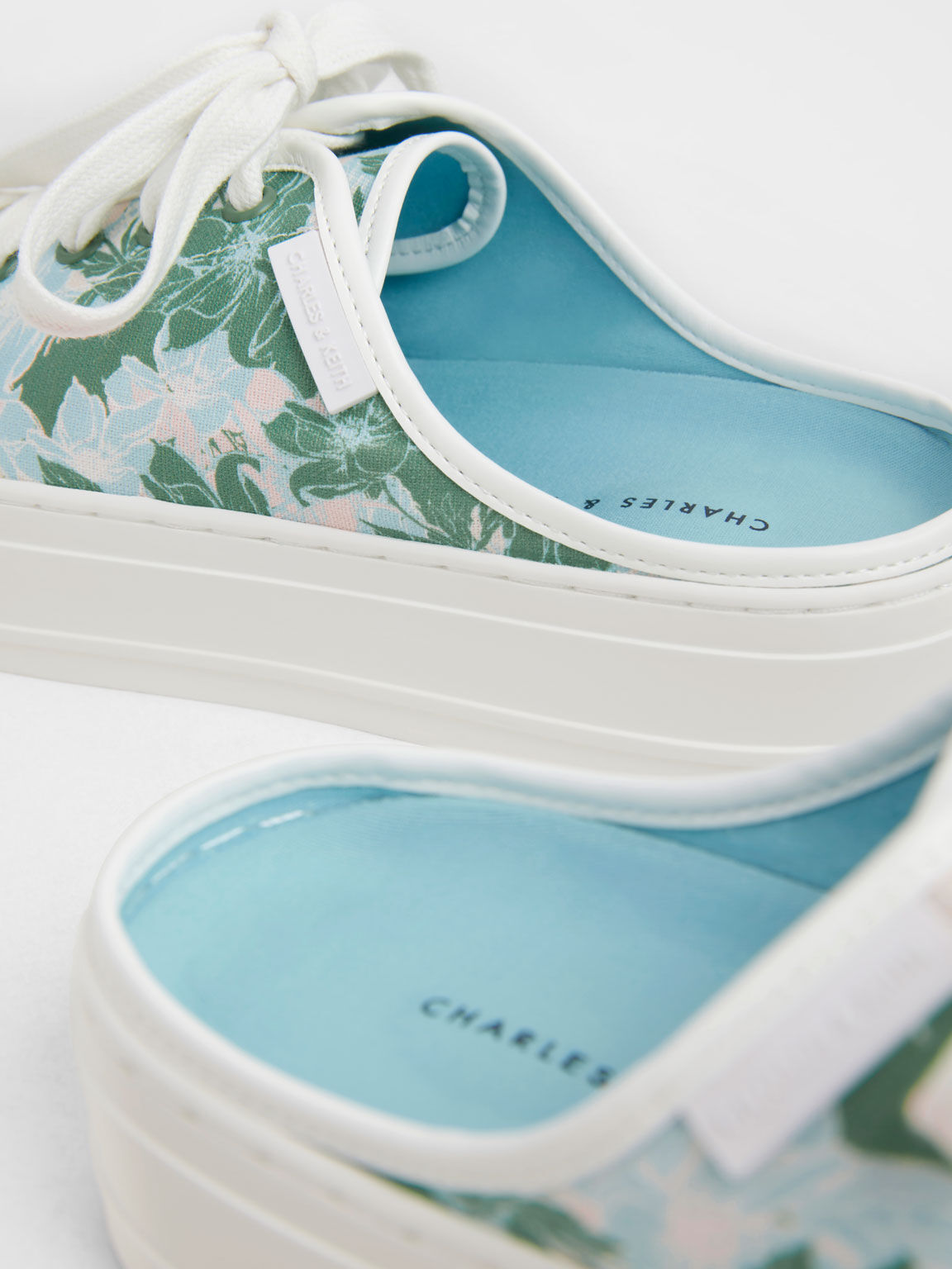 Linen Floral-Print Slip-On Sneakers, Multi, hi-res