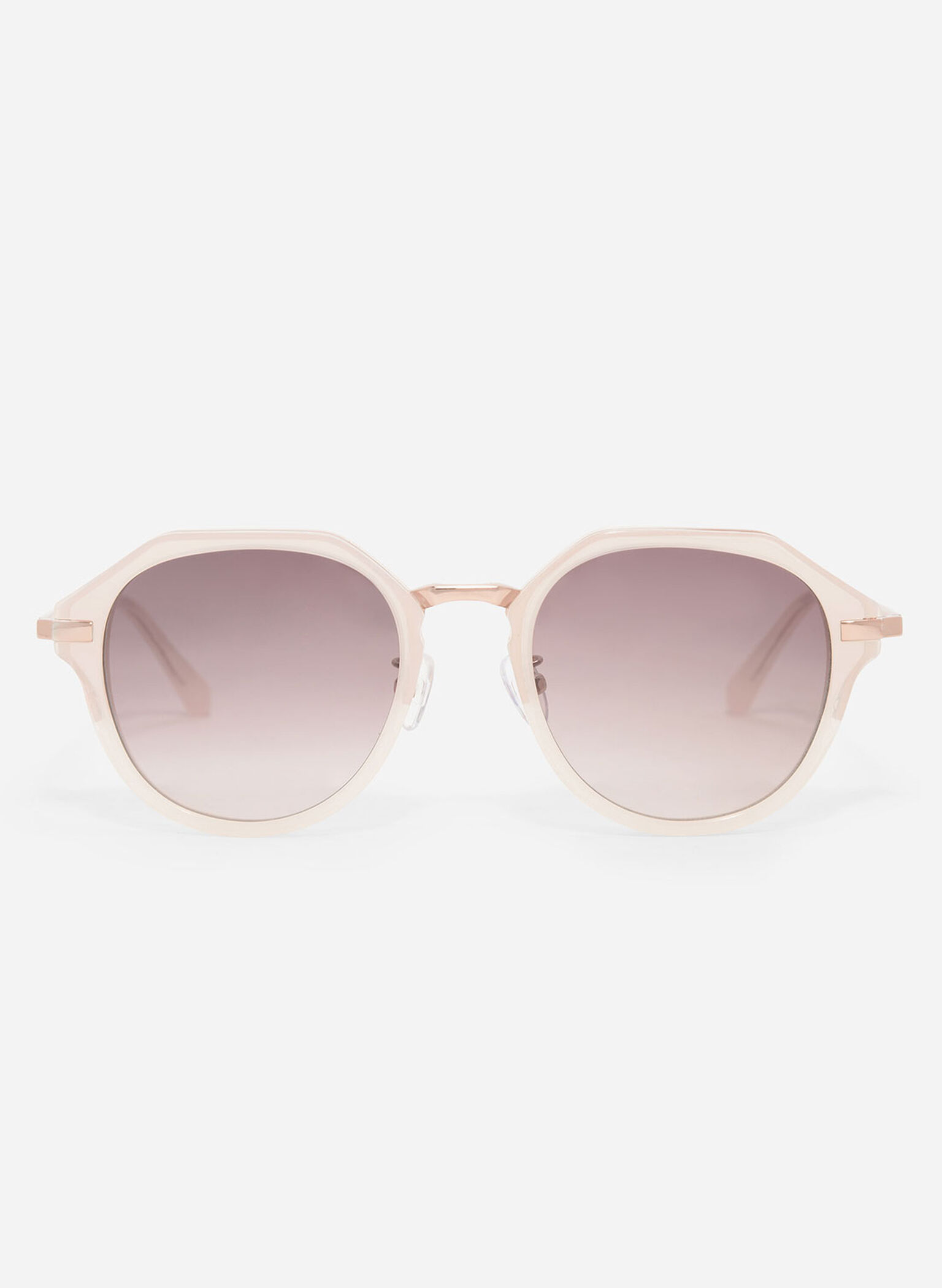 Solana Angular Oval Sunglasses, Pink, hi-res